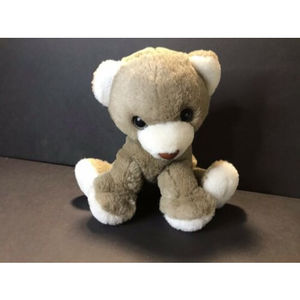 Vintage Fordlet Bear Plush Brown White 1989 Stuffed Animal 7" Sitting Adorable!